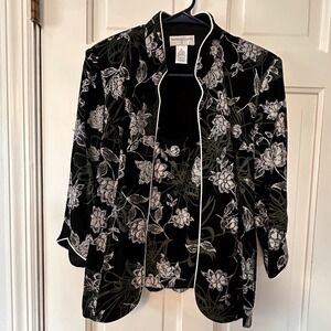 Drapers & Damons Floral 2PC Tank Top &‎ Jacket Set Petite Size PL